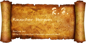 Rauscher Herman névjegykártya